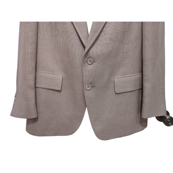 Vintage Ralph Lauren Chaps Tan Sports Suit Jacket Blazer 42 Short Union Made - Picture 3 of 11